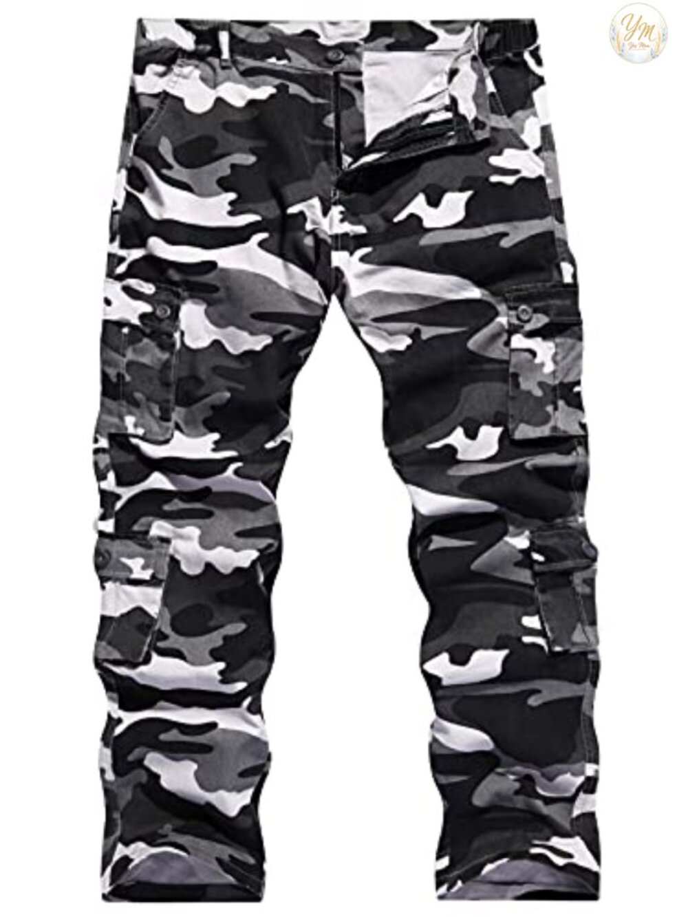 Men's Cotton Cargo Pants Military Army Camo Relaxed Fit 8 Pockets Work Pants